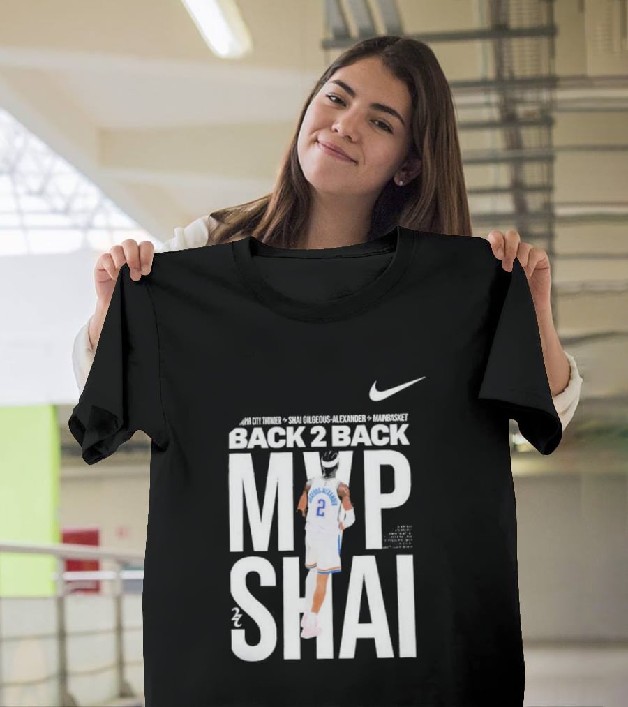 SGA Shai Gilgeous Alexander Back 2 Back MVP OKC Thunder Nike T-Shirt