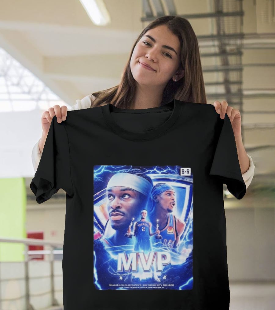 Shai Gilgeous Alexander MVP Thunder 2024 Electrifying Tribute B/R Edition T-Shirt