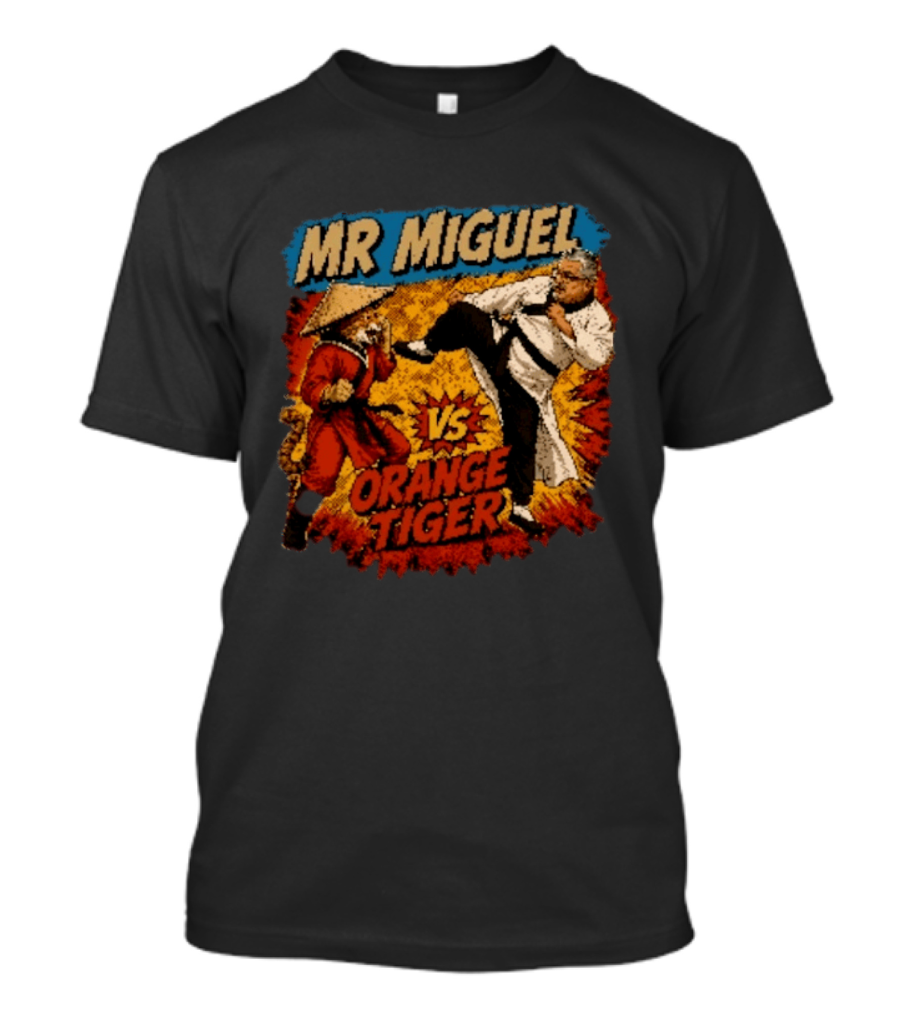 Mr Miguel Vs Orange Tiger Martial Arts Showdown T-Shirt