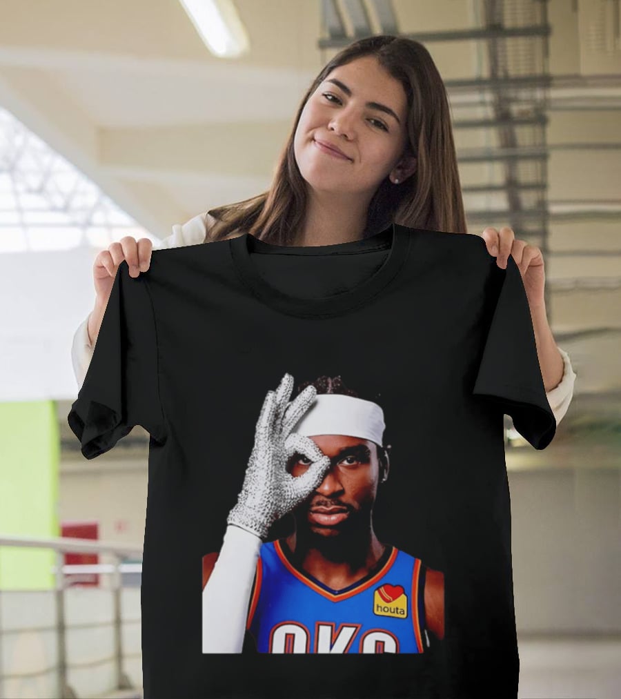 Shai Gilgeous Alexander OKC Thunders Houta Jersey Iceman Glove Gesture T-Shirt
