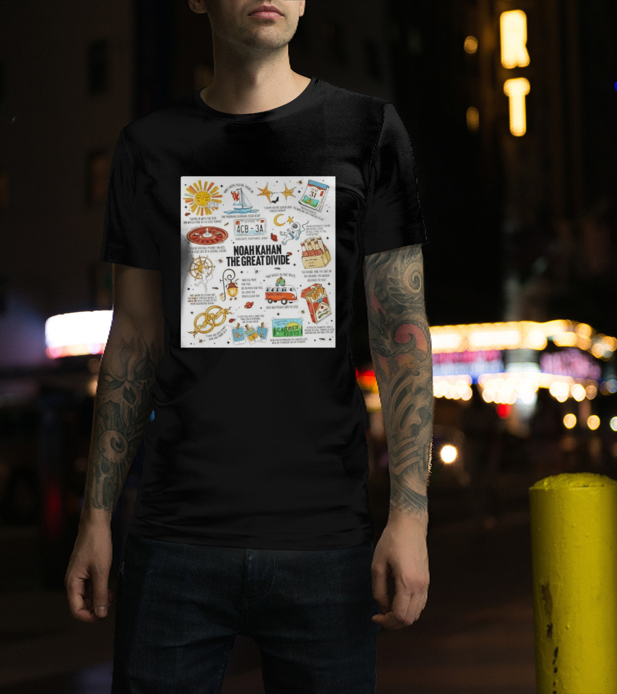 Noah Kahan The Great Divide Album Art Lyric Doodle August 31 Highlights T-Shirt