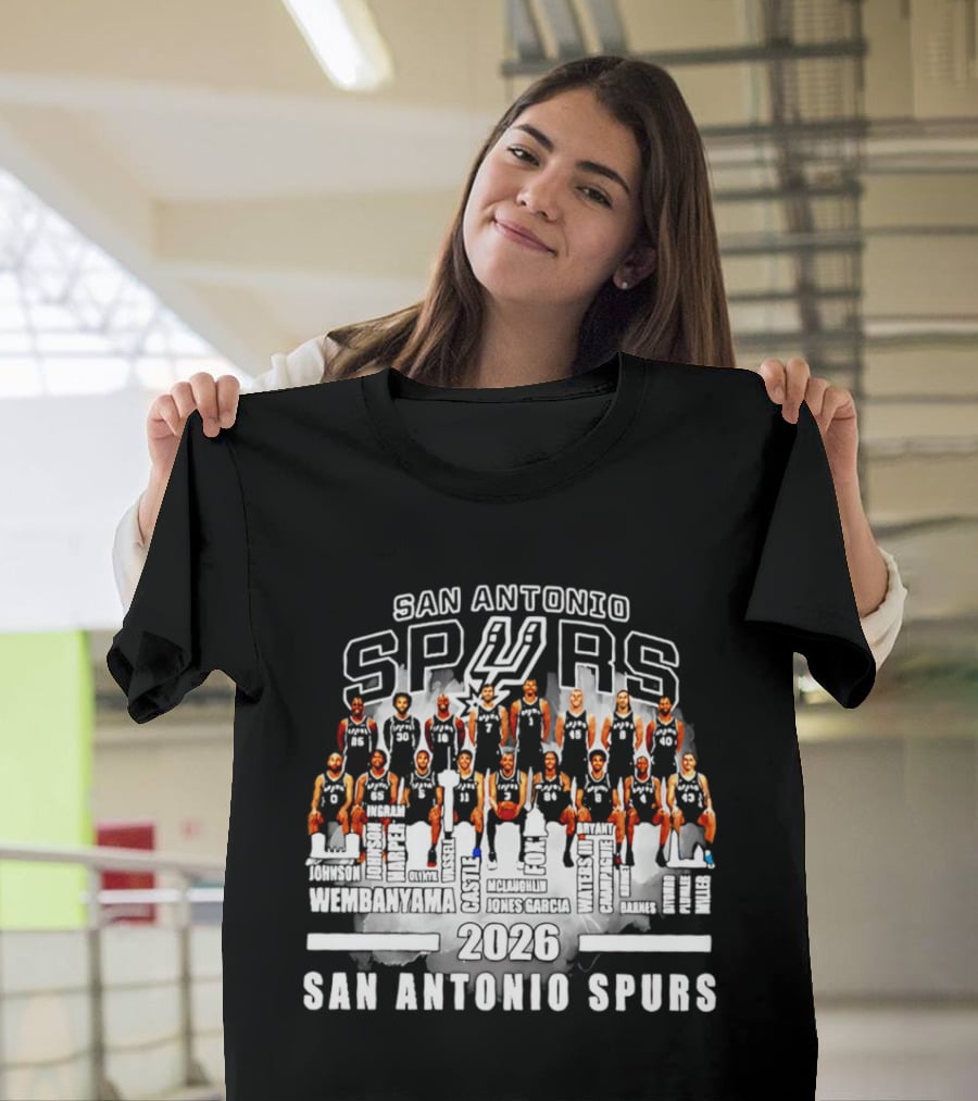 San Antonio Spurs Players 2026 Names Lineup T-Shirt
