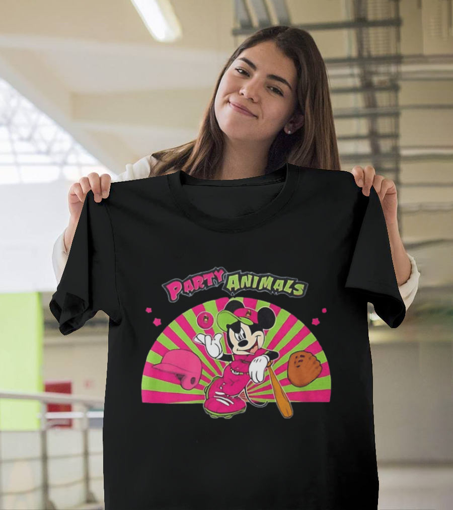 Savannah Party Animals Mickey Mouse Baseball Fun 2026 T-Shirt
