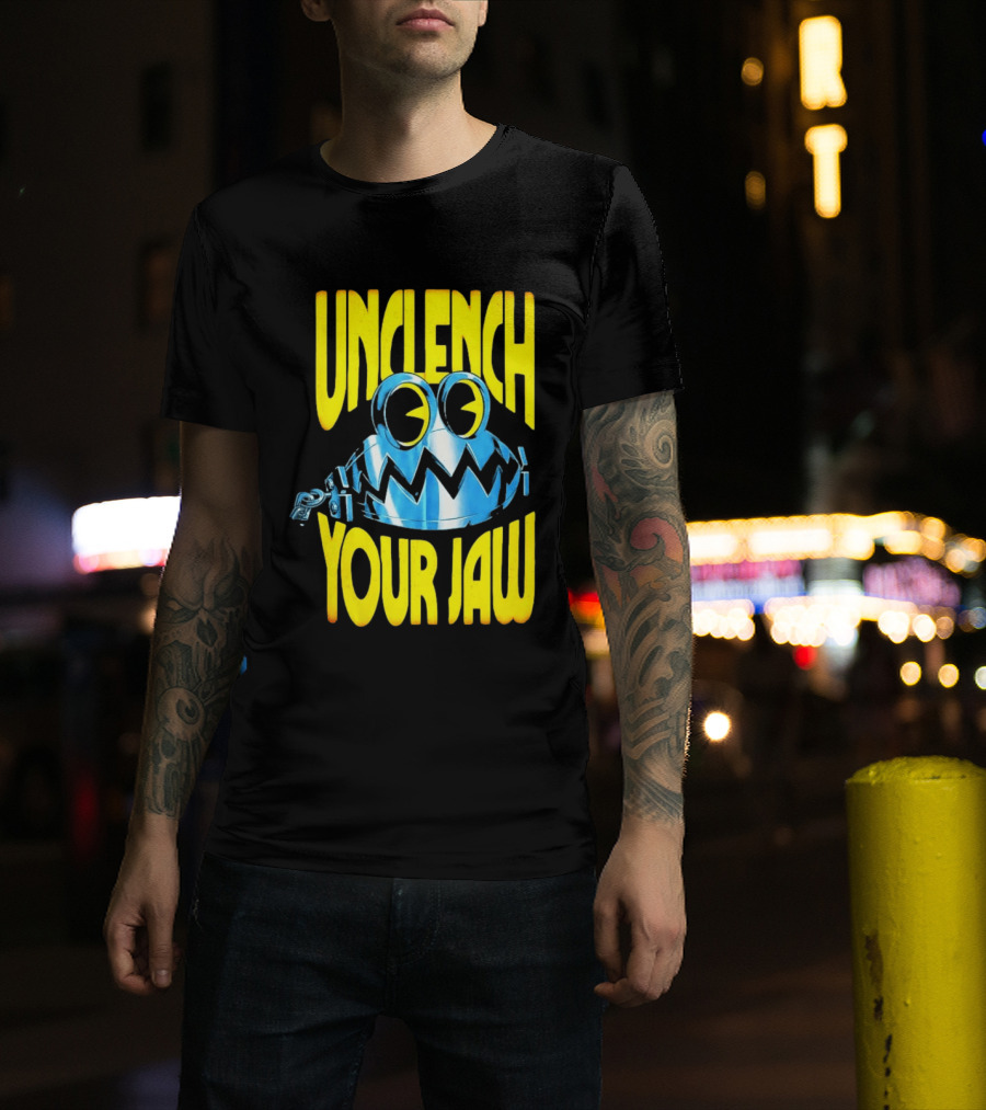Unclench Your Jaw Blue Metal Trap Cartoon T-Shirt