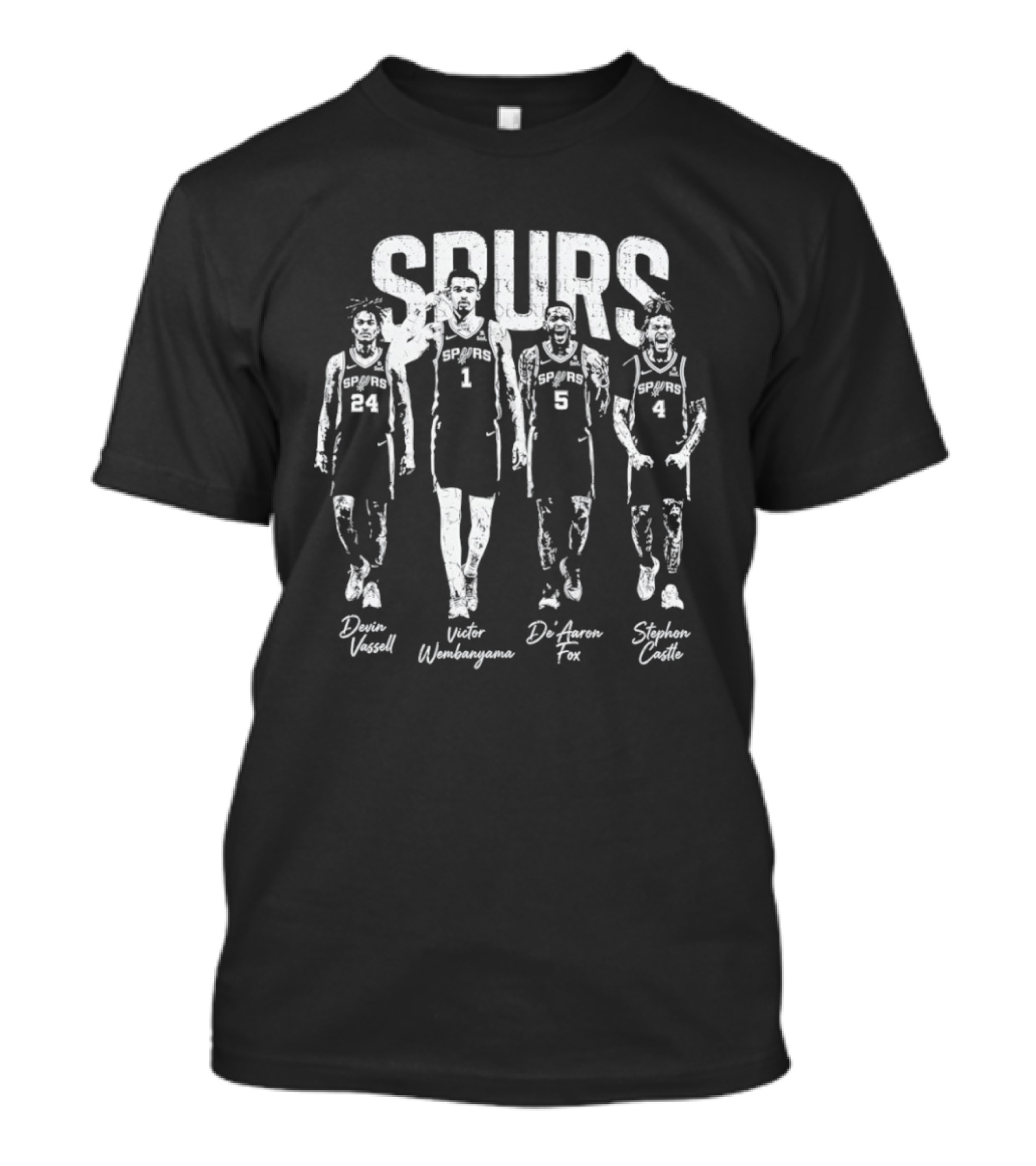 Spurs Victor Wembanyama Devin Vassell De'Aaron Fox Stephon Castle T-Shirt