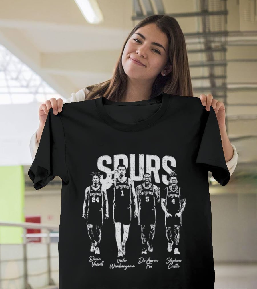Spurs Victor Wembanyama Devin Vassell De'Aaron Fox Stephon Castle T-Shirt