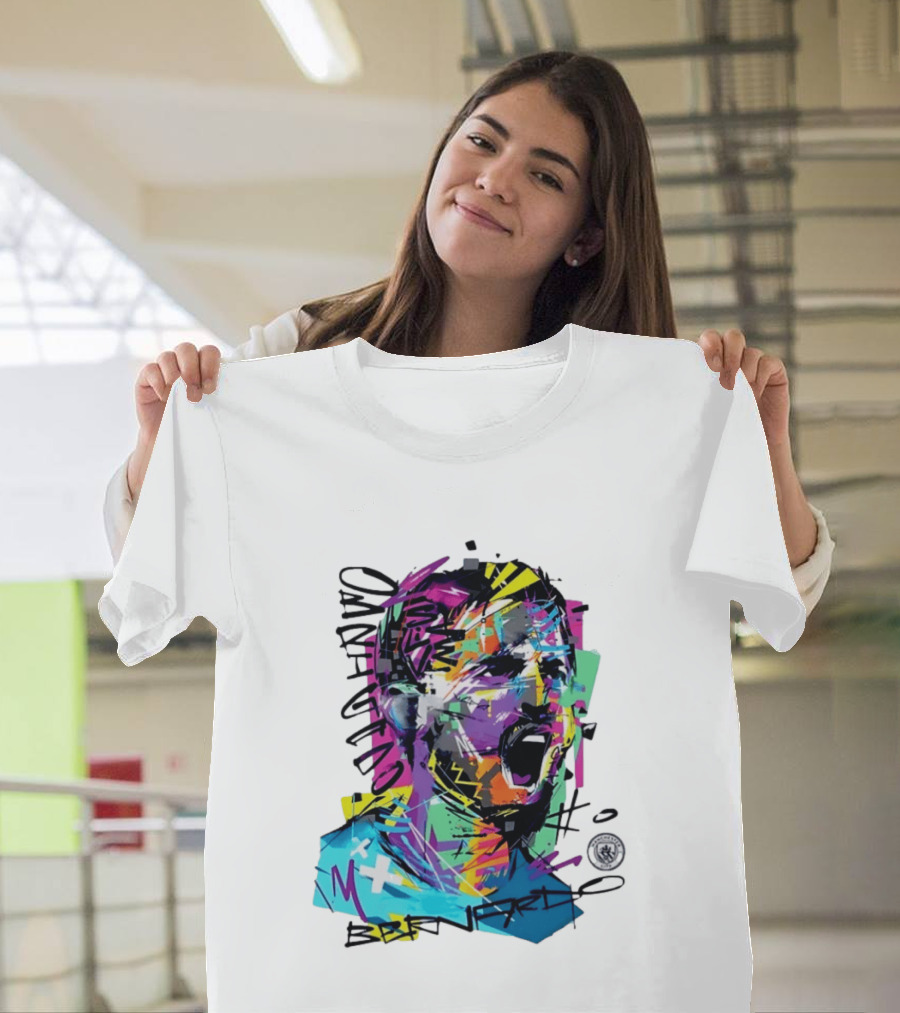 Bernardo Silva Manchester City FC 2026 Dynamic Paint Explosion T-Shirt