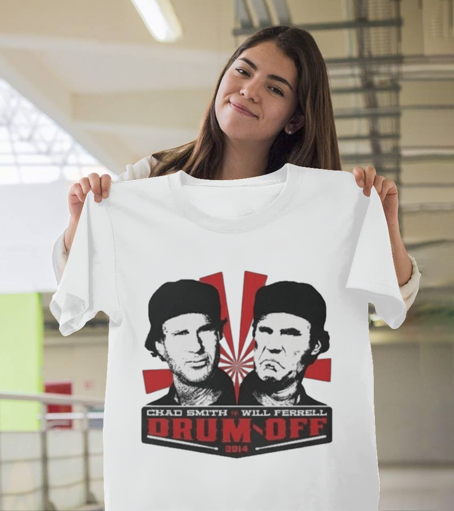 Chad Smith Will Ferrell Drum Off 2014 Event T-Shirt