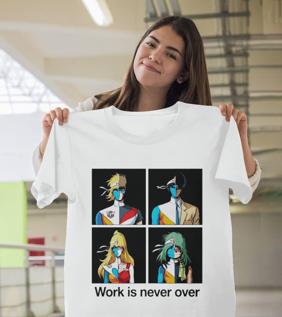 Crescendolls Work Is Never Over Daft Punk Interstella 5555 Characters T-Shirt