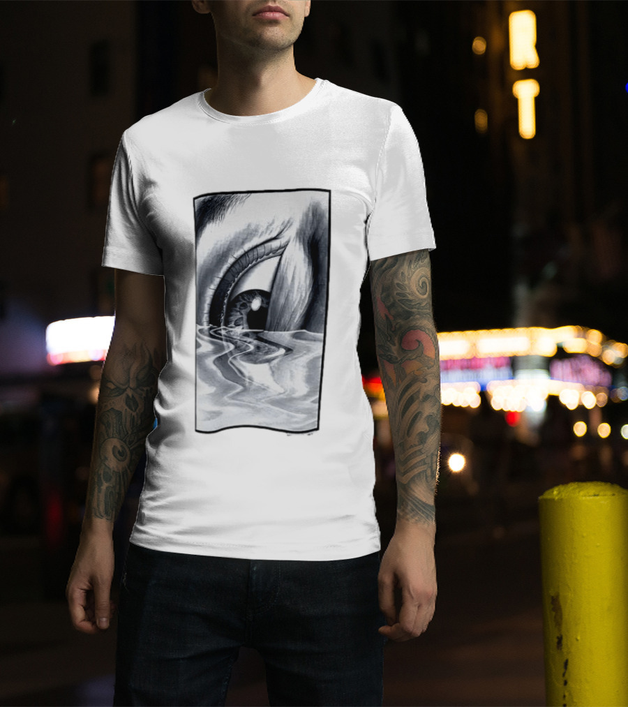 Drowning Eye 1997 Monochrome Reflection Water Ripple T-Shirt