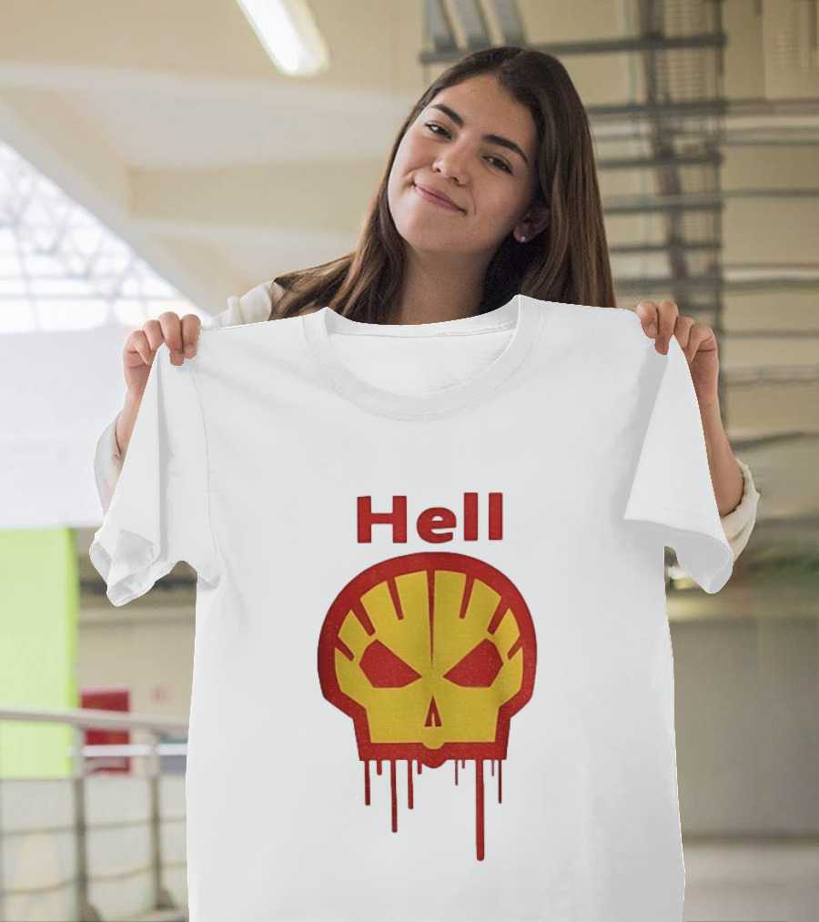 Hell Shell Dripping Skull Icon Red Yellow T-Shirt