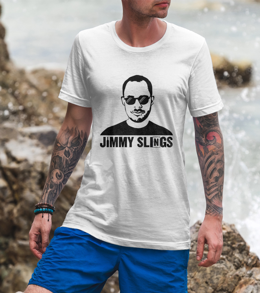 Jimmy Slings Sketch Portrait With Sunglasses T-Shirt