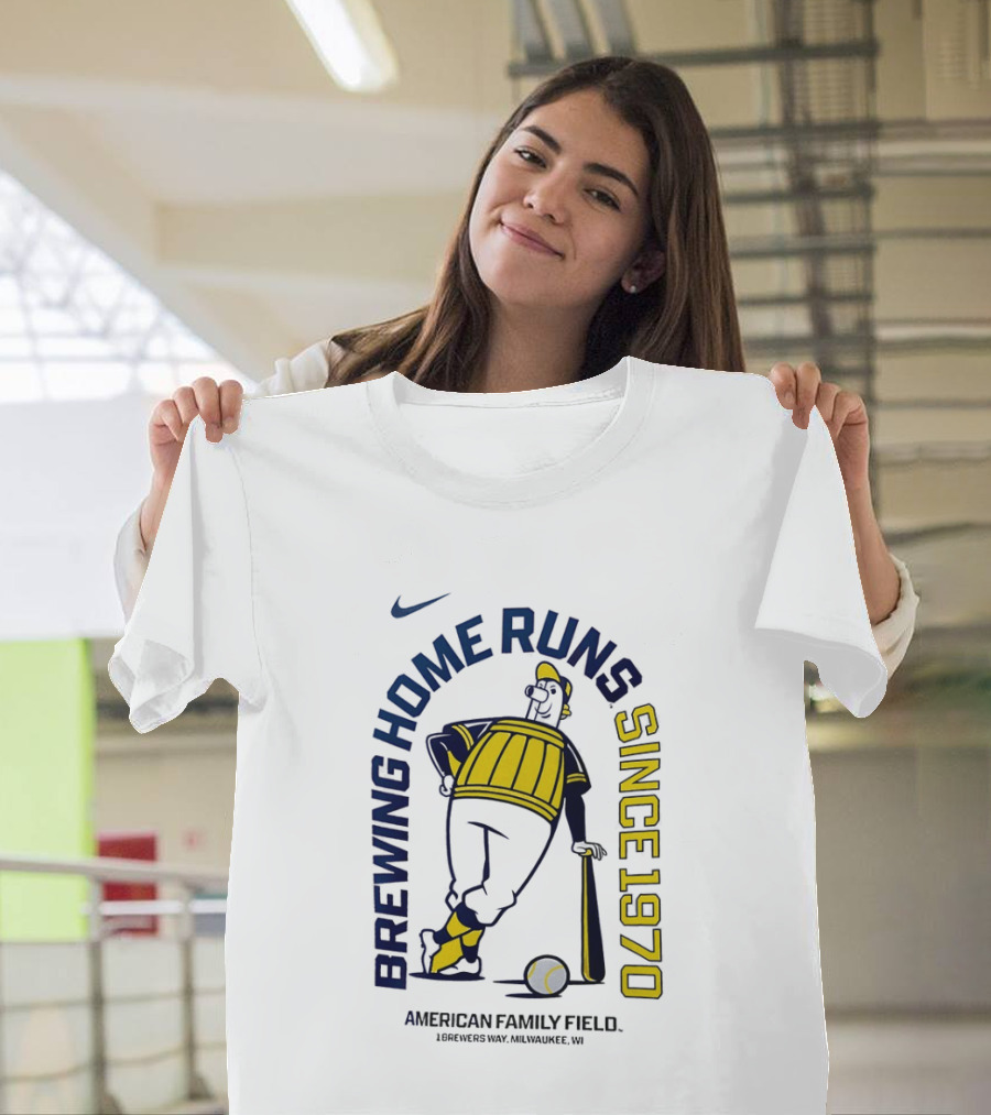 Nike Brewing Home Runs Since 1970 American Family Field Milwaukee Brewers T-Shirt