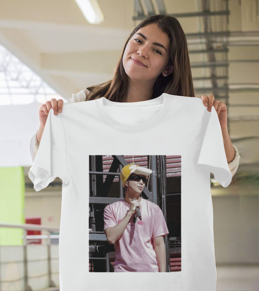 Namjoon Wearing Psyduck Hat Pink T T-Shirt