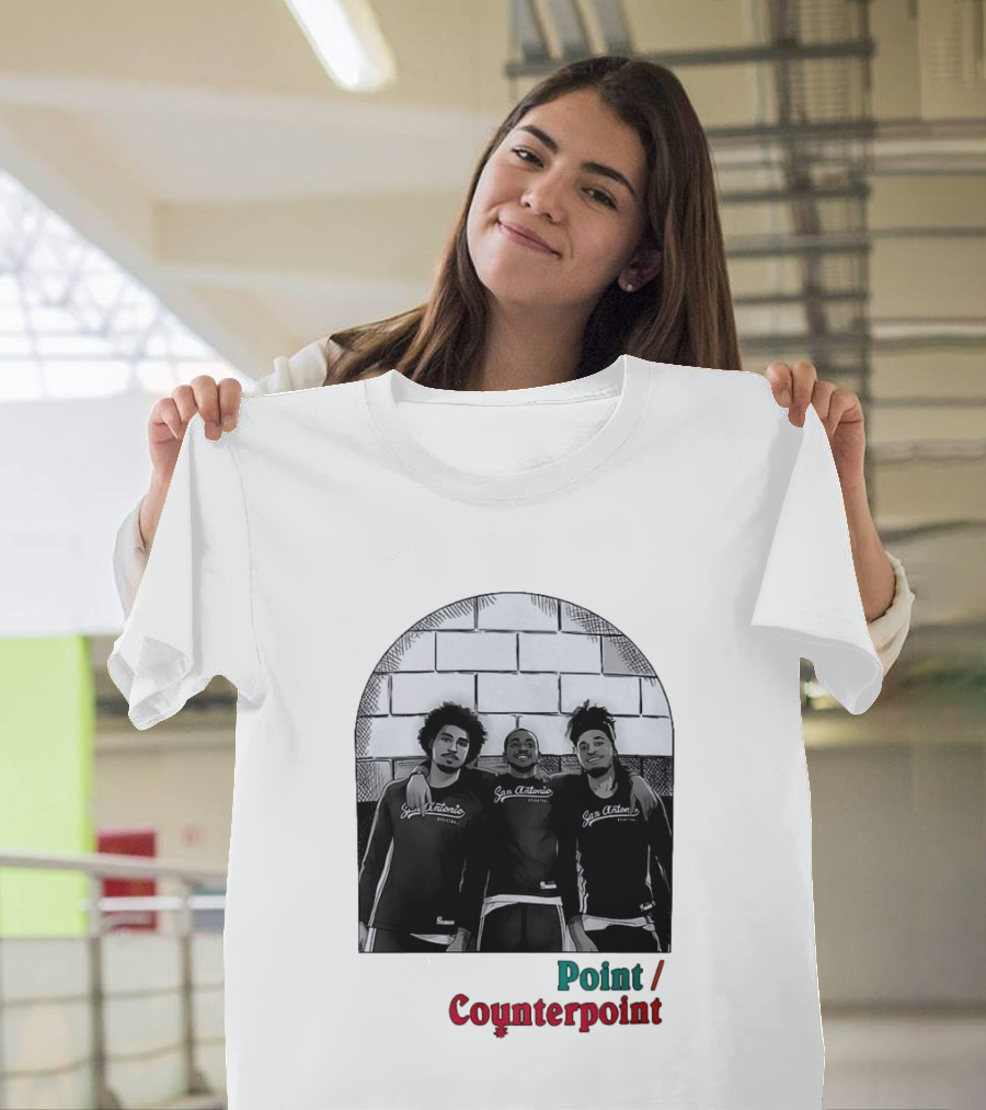 San Antonio Spurs Basketball Player Trio Point Counterpoint T-Shirt