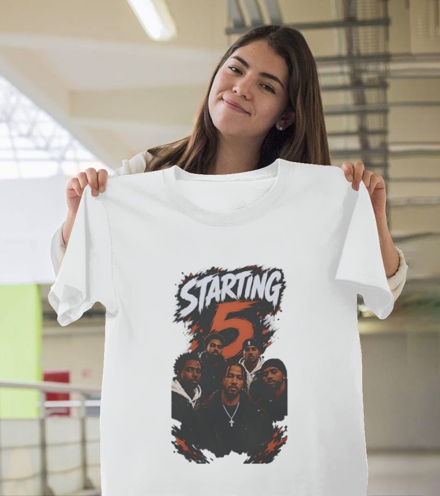 Starting 5 Basketball Hoop Squad Court Commanders New York Knicks T-Shirt