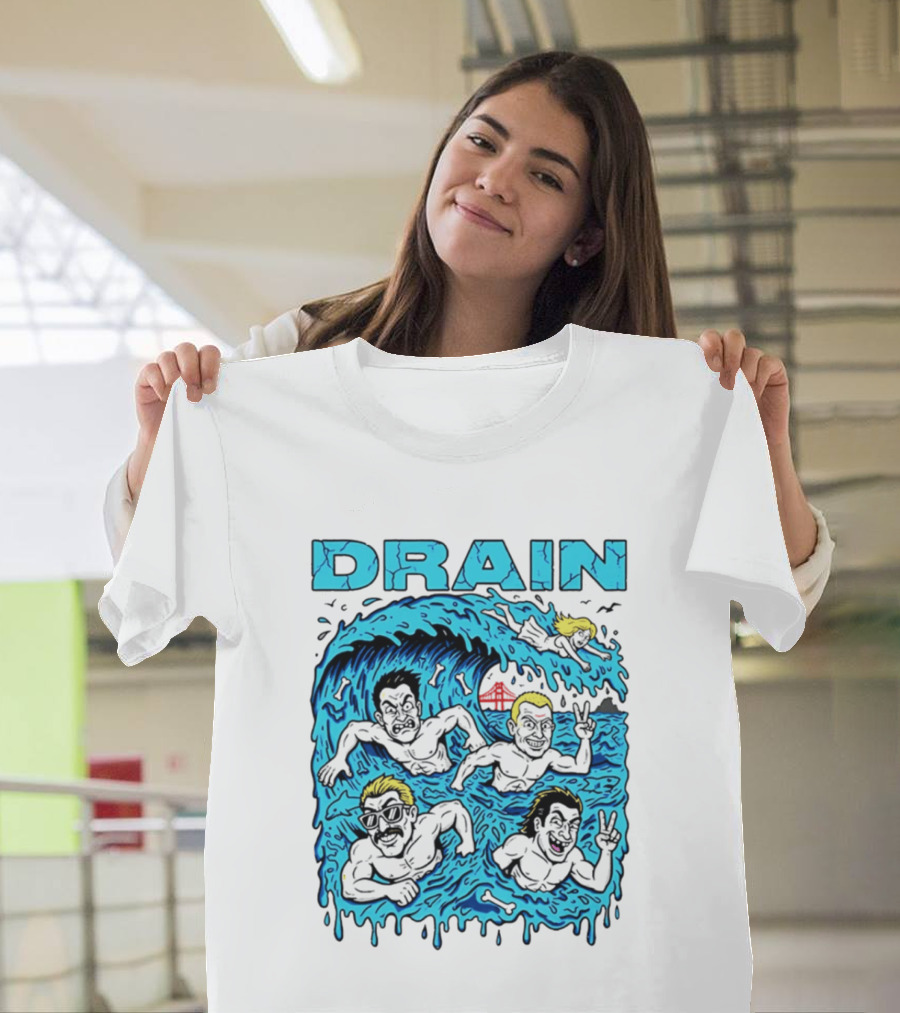 Drain Band Butthole Surfers Caricature Wave Surf T-Shirt
