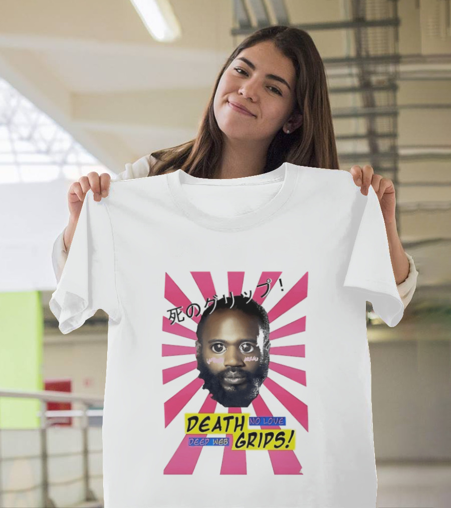Stefan Burnett Death Grips No Love Deep Web Japanese Text Pink Sunburst T-Shirt
