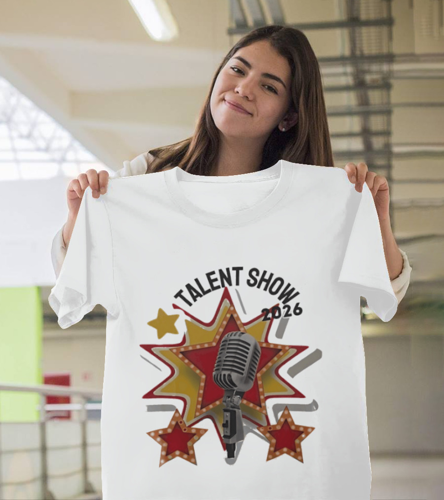 Talent Show 2026 Star Performer Mic And Stars T-Shirt