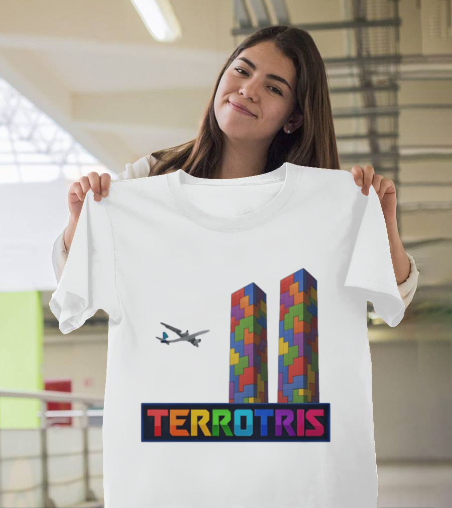 Terrortris Tetris Block Towers With Plane T-Shirt
