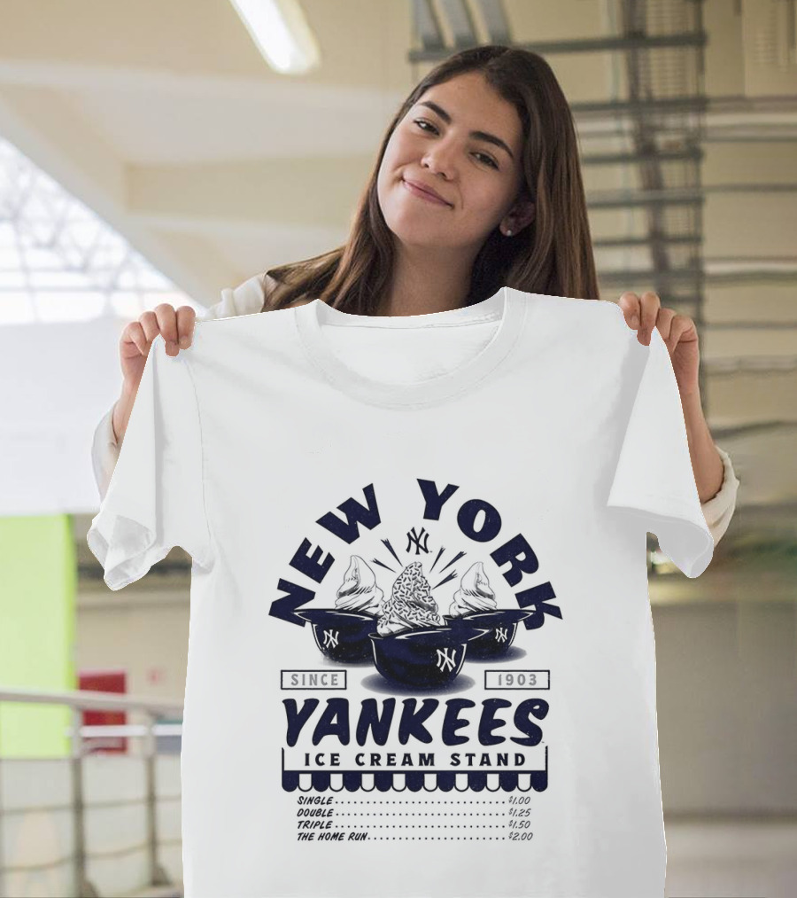 New York Yankees Ice Cream Stand Dessert Helmets Since 1903 T-Shirt