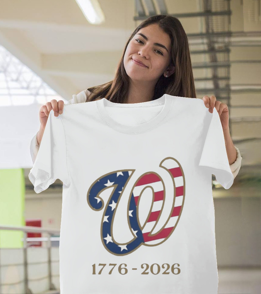 Washington Nationals America 250 Flag W 1776 2026 Stars And Stripes Anniversary T-Shirt