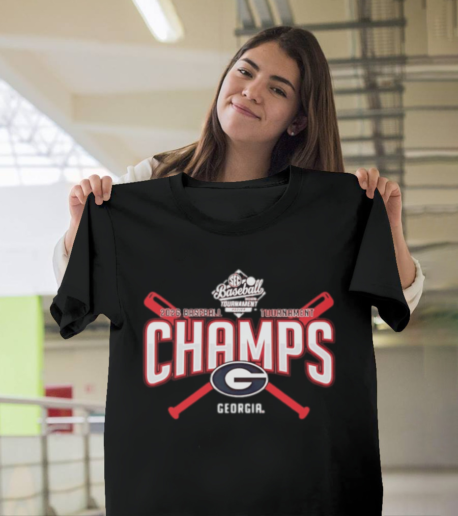 SEC Baseball Tournament 2026 Champs Georgia Bulldogs T-Shirt