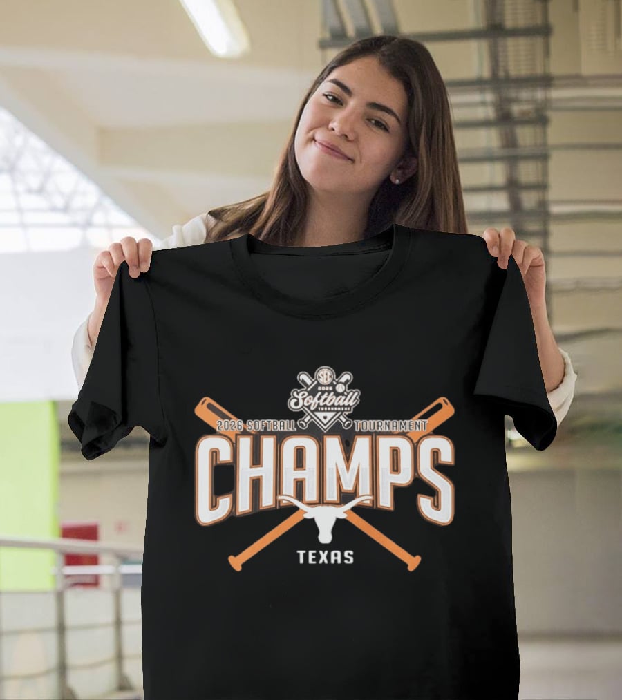 Texas Longhorns 2026 SEC Softball Tournament Champs Celebration T-Shirt