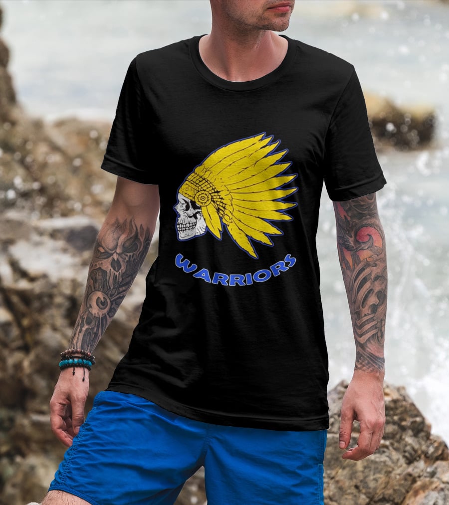 Warriors Fearless Spirit Skull Yellow Headdress T-Shirt