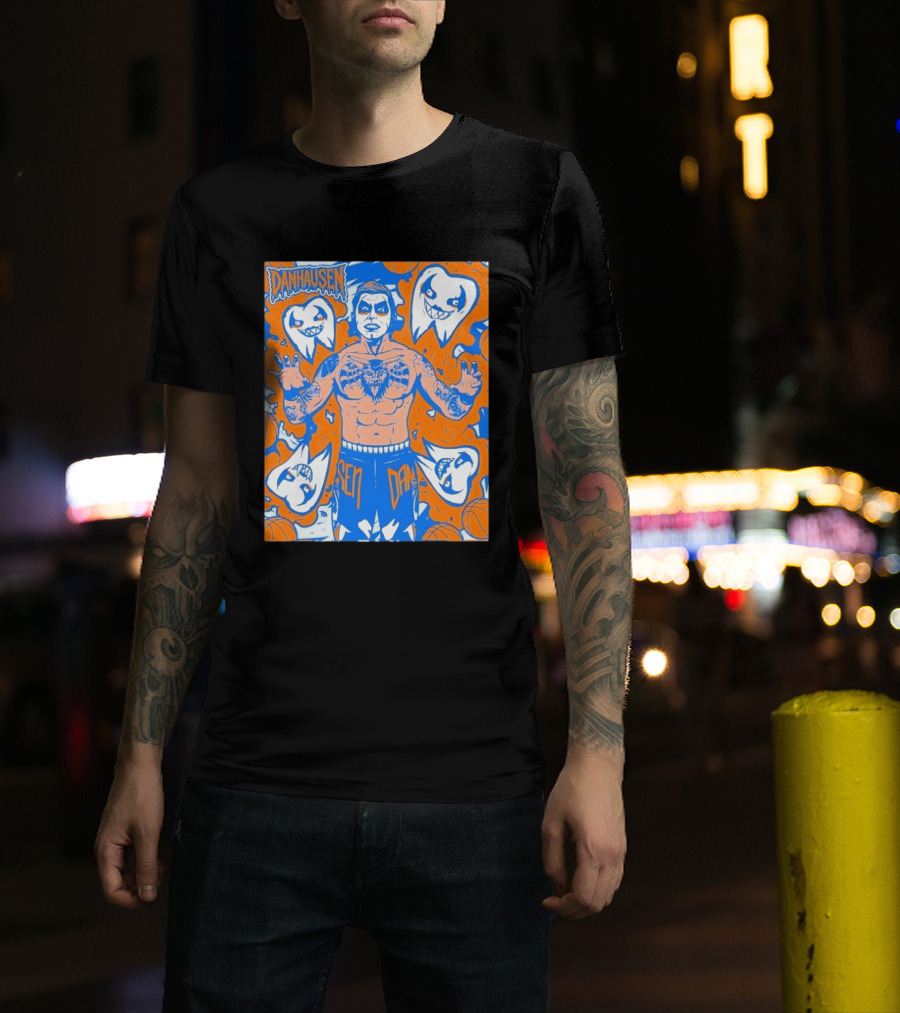 New York Knicks Danhausen Collaboration Uncursed Cartoon T-Shirt