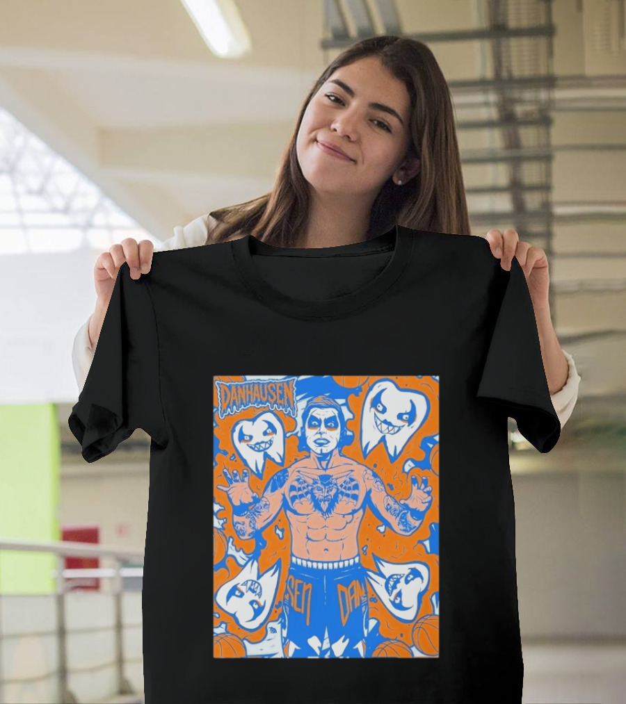 New York Knicks Danhausen Collaboration Uncursed Cartoon T-Shirt