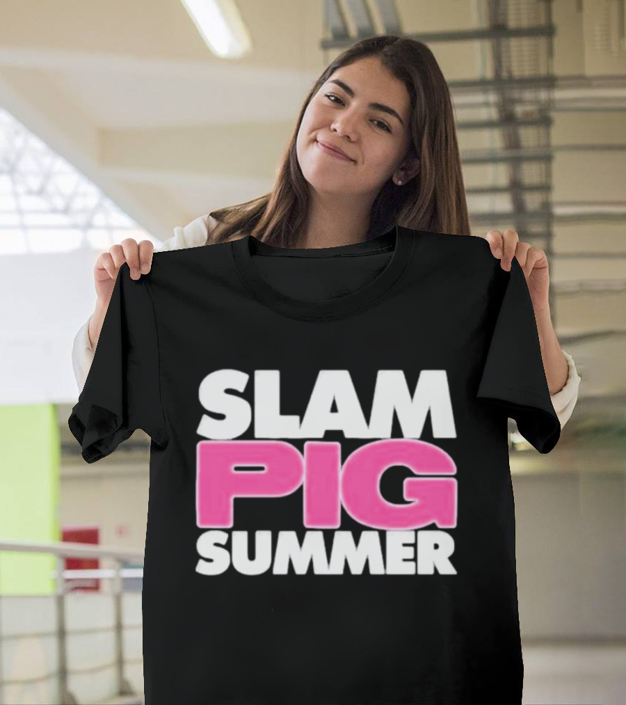 Slam Pig Summer Bold Pink Text Trend T-Shirt