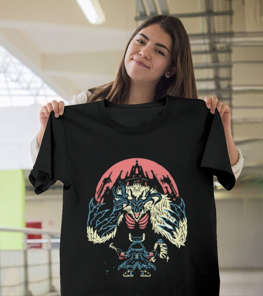 Bloodborne Hunter Confronts Cleric Beast Let The Hunt Begin T-Shirt