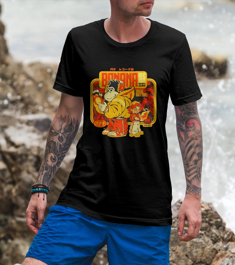 Banana Records Music Matters Retro Style Japanese T-Shirt