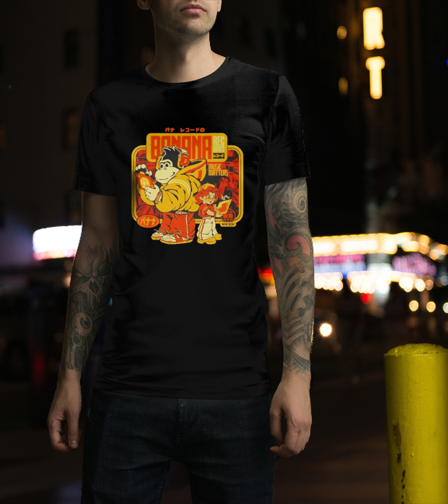 Banana Records Music Matters Retro Style Japanese T-Shirt