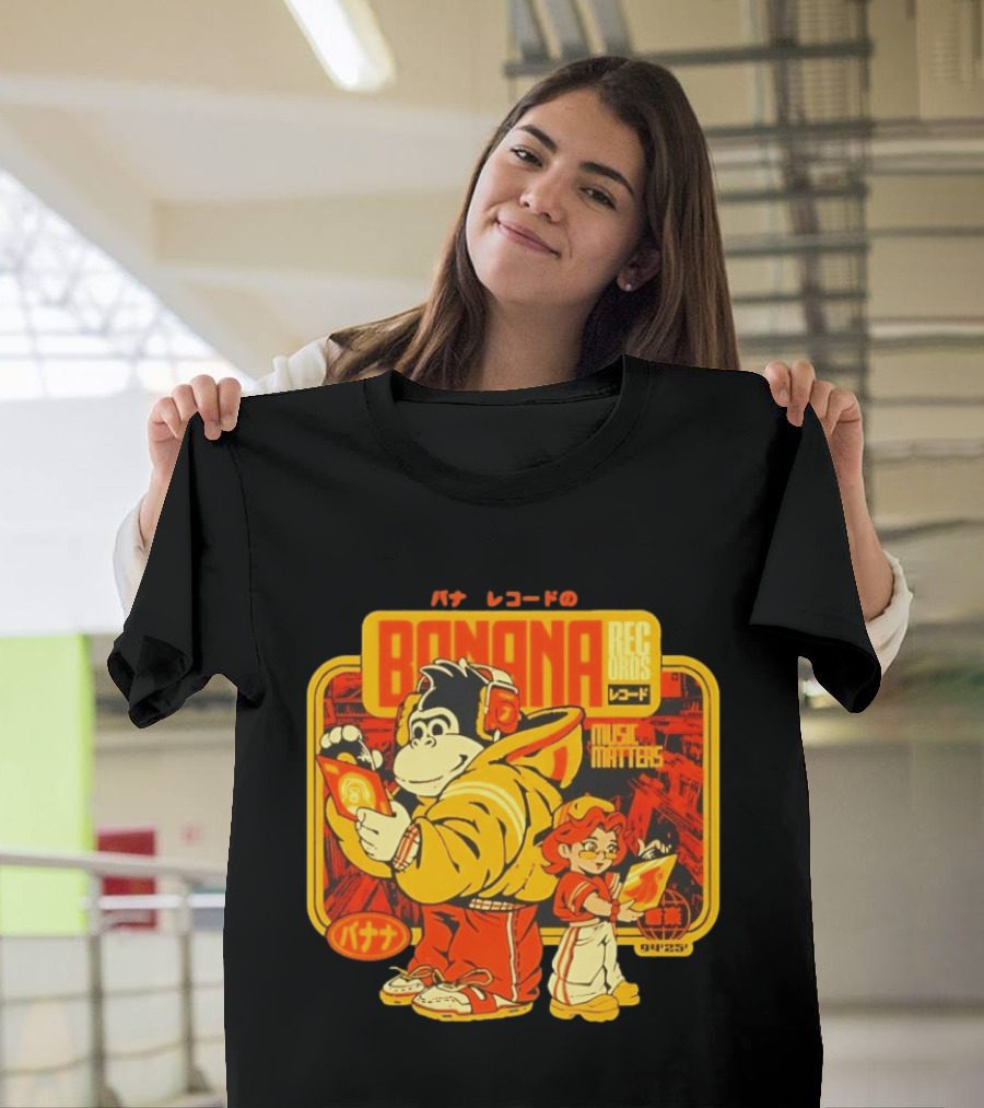 Banana Records Music Matters Retro Style Japanese T-Shirt