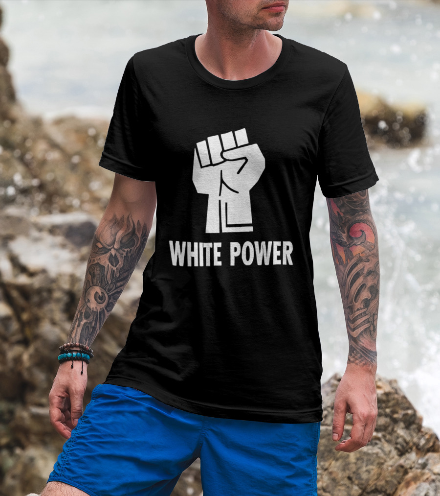 White Power Raised Fist T-Shirt