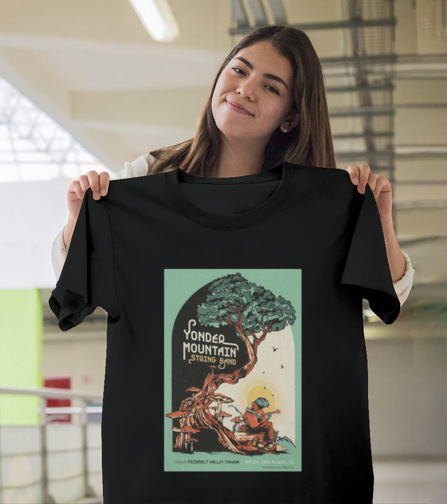 Yonder Mountain String Band Live At Friendly Valley Tavern Peoria IL May 24 2026 T-Shirt