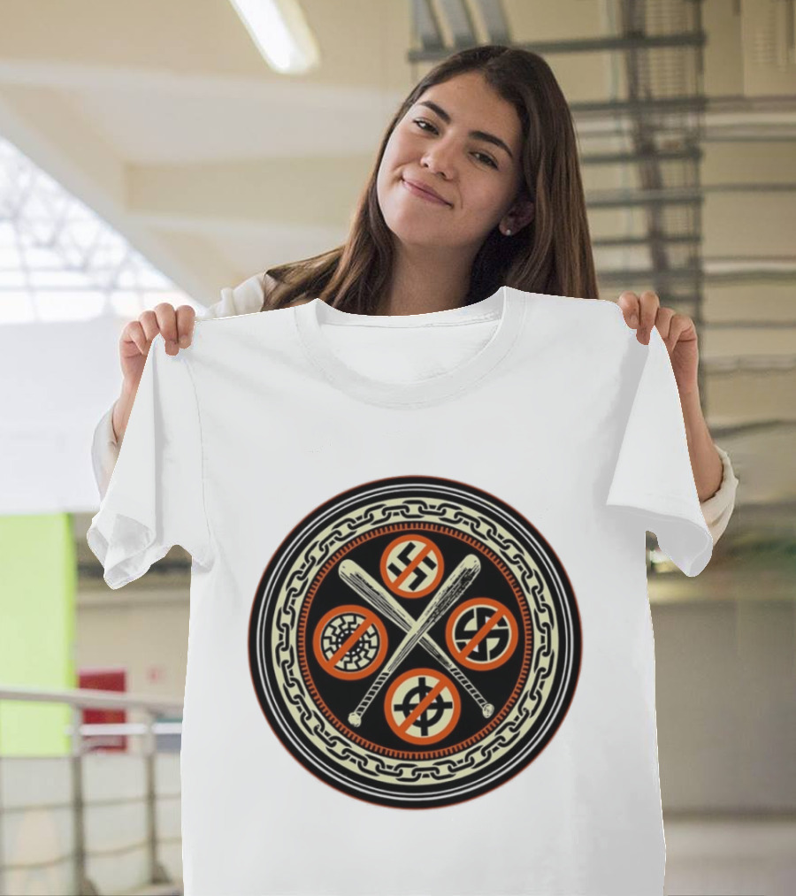 Antifascist Action Symbol No Nazis Iconography T-Shirt