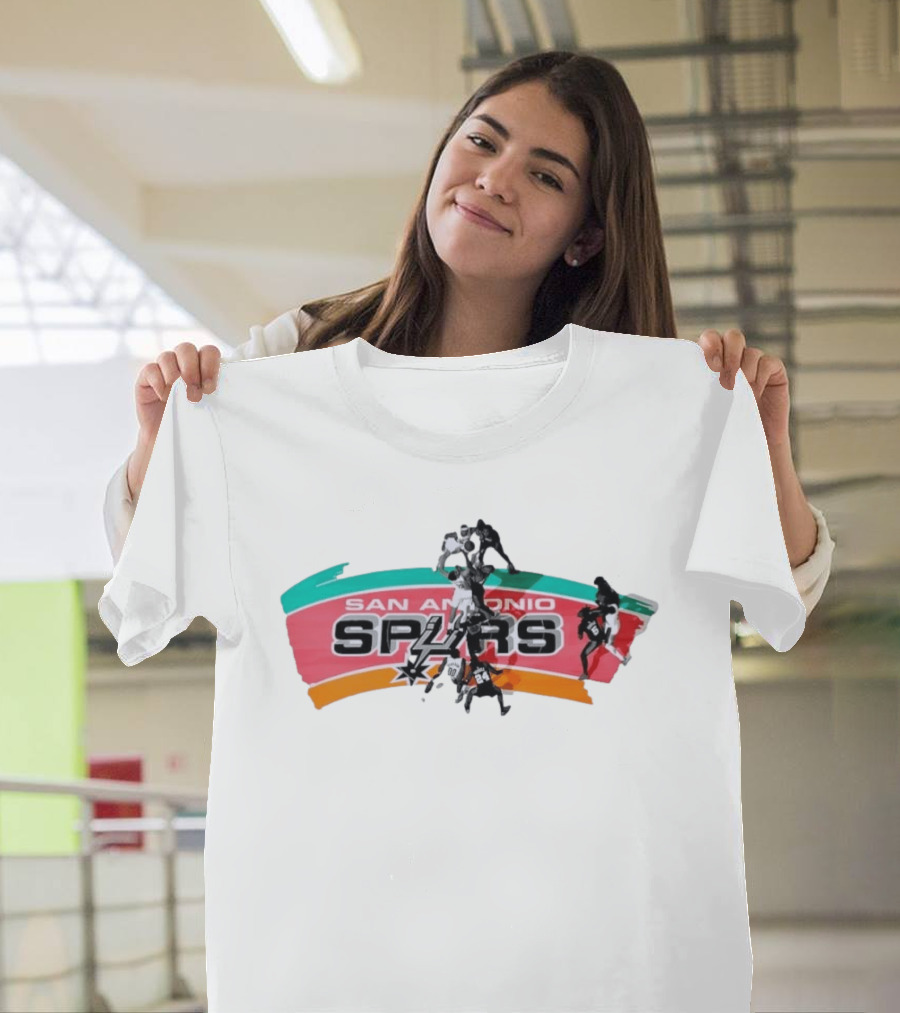 San Antonio Spurs Basketball Team Action Shot T-Shirt