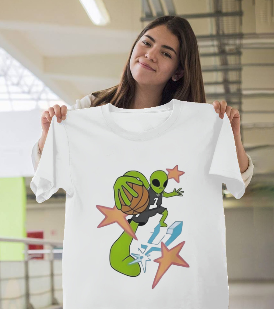 San Antonio Spurs Alien Basketball Dunking Stars T-Shirt