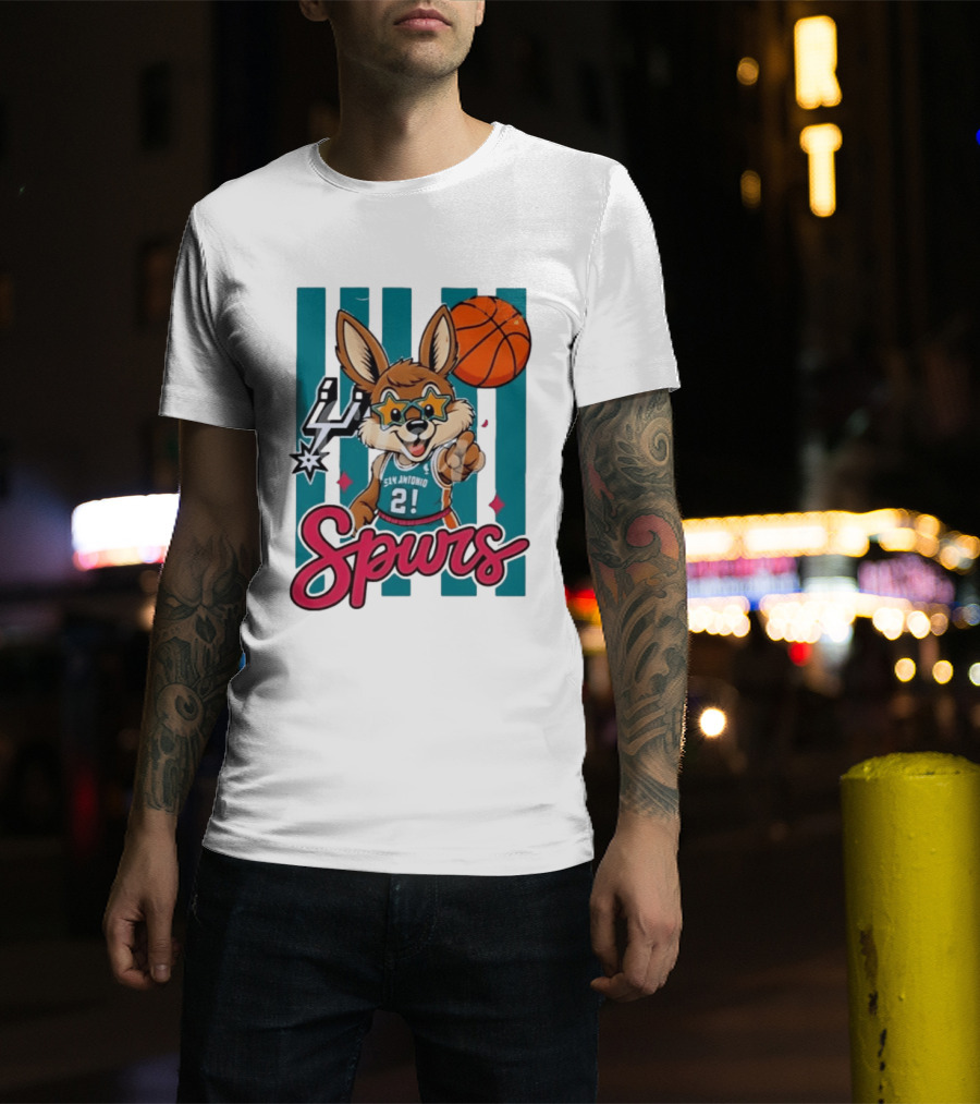 San Antonio Spurs Mascot Basketball Star Glasses Youth 21 T-Shirt