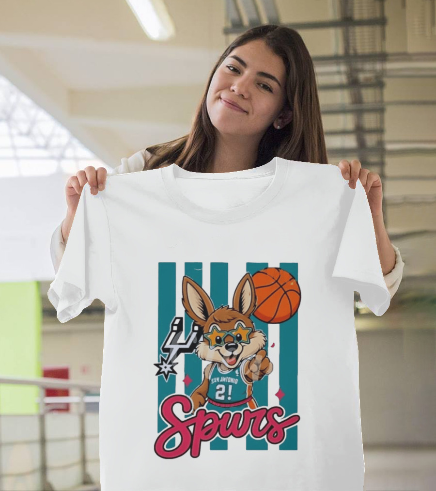 San Antonio Spurs Mascot Basketball Star Glasses Youth 21 T-Shirt