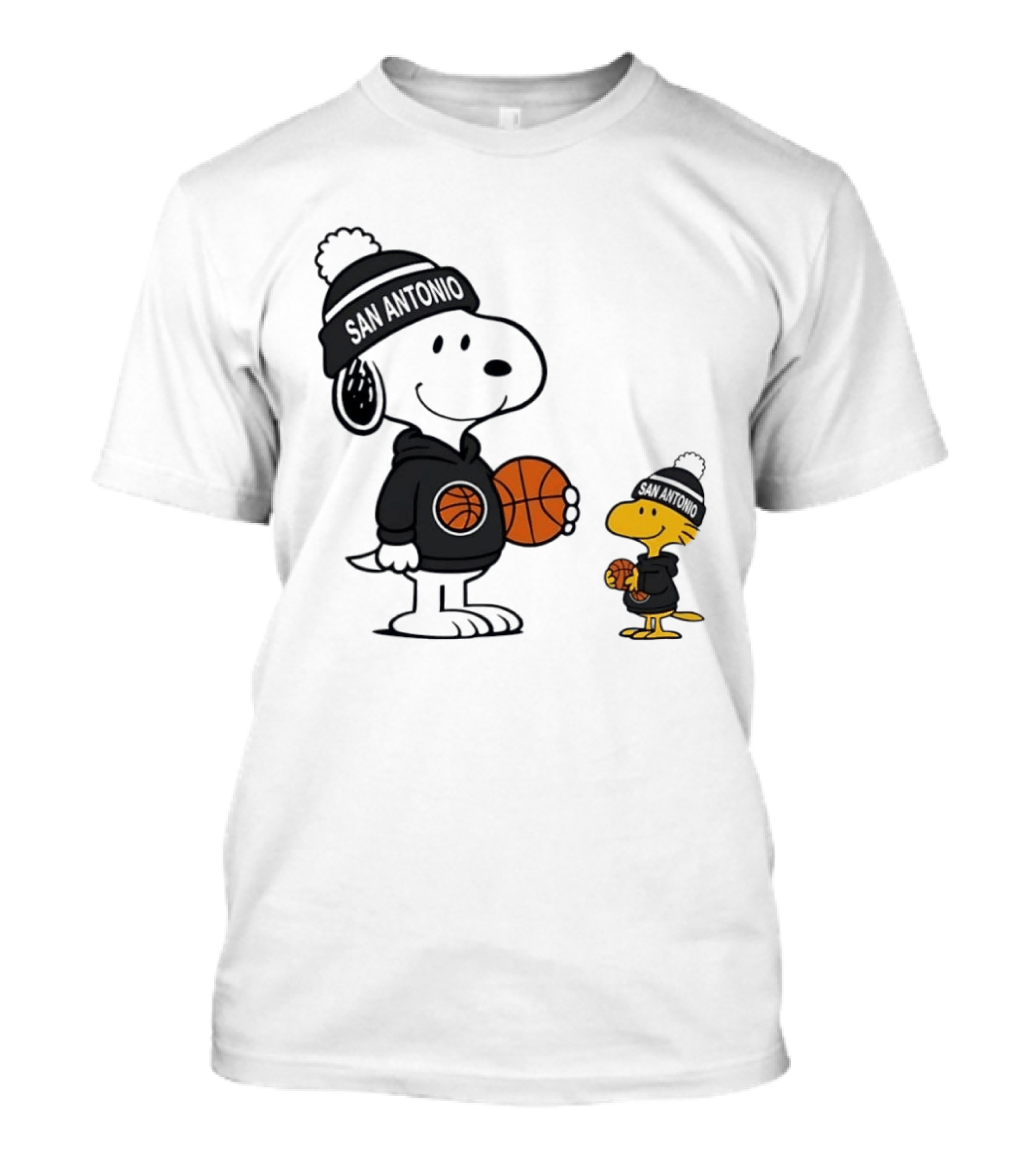 Snoopy And Woodstock Basketball Fans San Antonio Beanies T-Shirt
