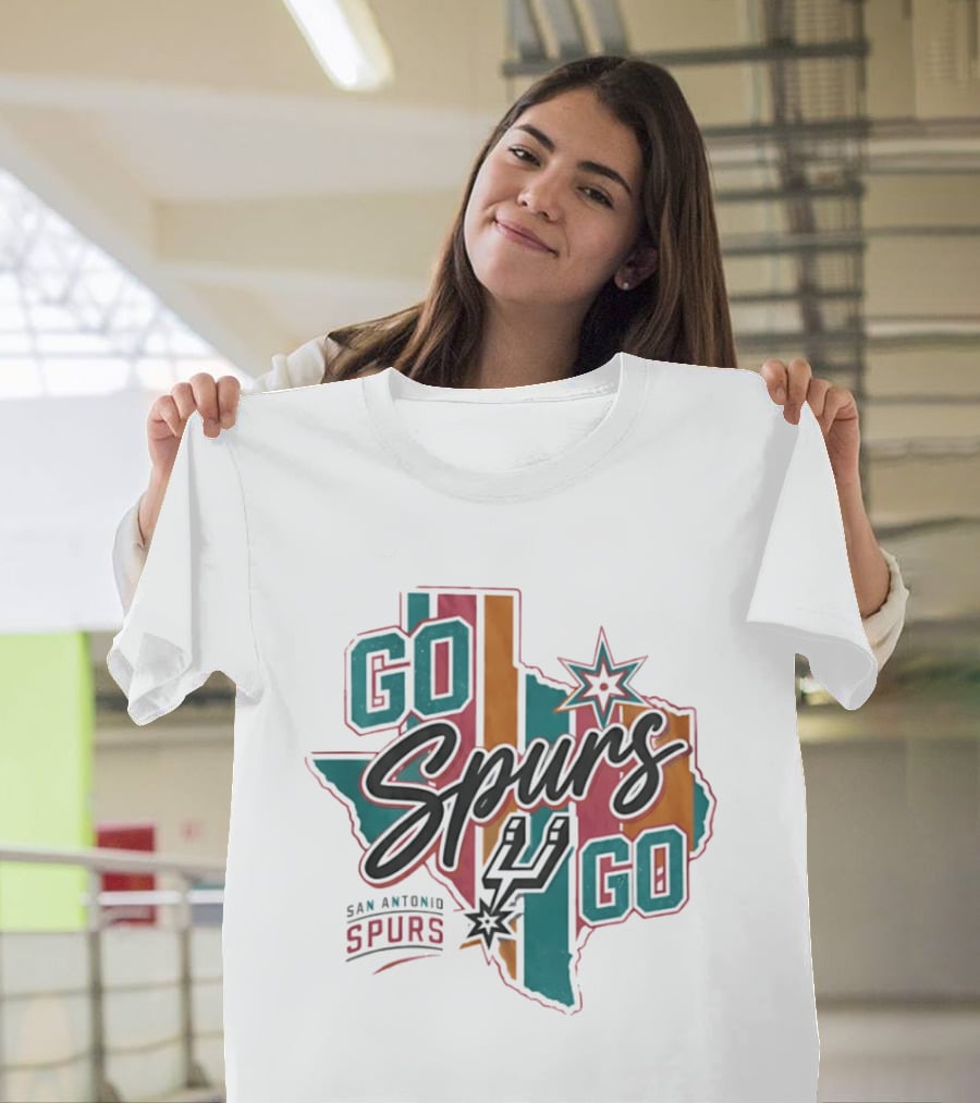 Go Spurs Go San Antonio Spurs Game Day Texas Map T-Shirt