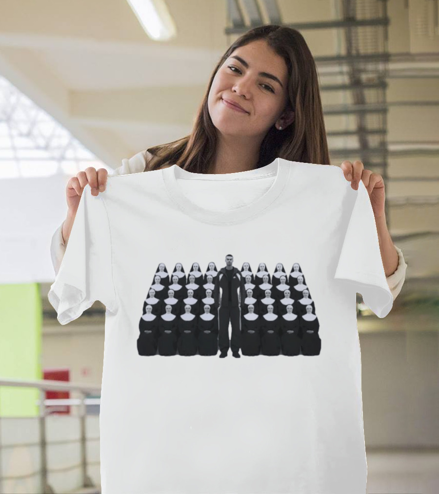 Nike Swoosh Sportswear Tracksuit Modeled By Basketball Star Surrounded By Religious Figures T-Shirt