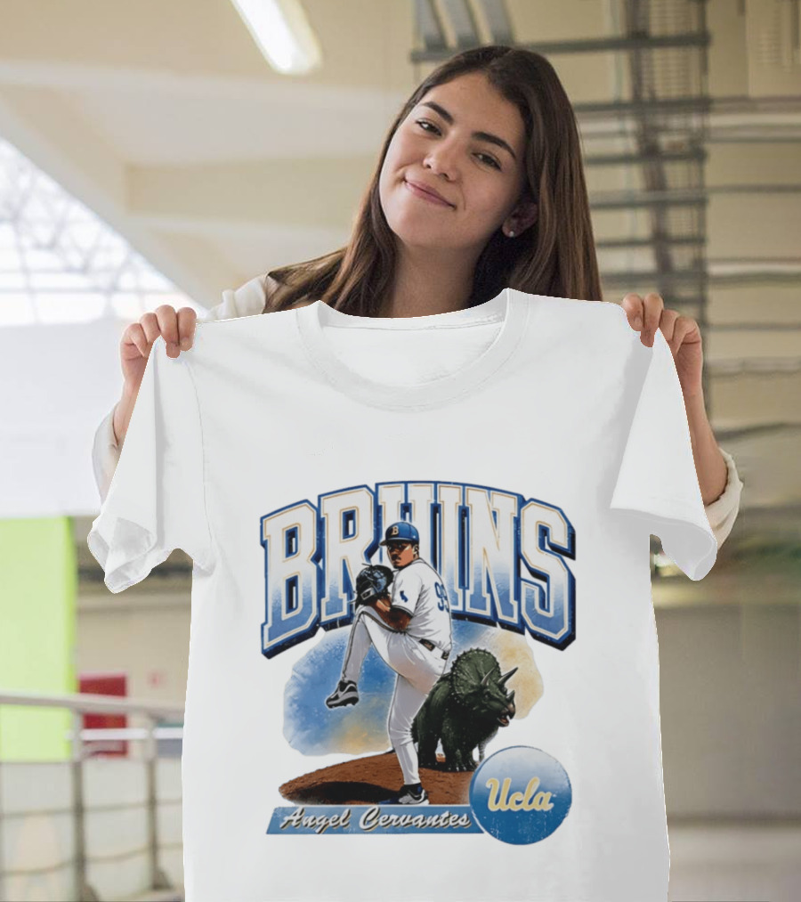 UCLA Bruins Angel Cervantes Baseball Player With Dinosaur T-Shirt