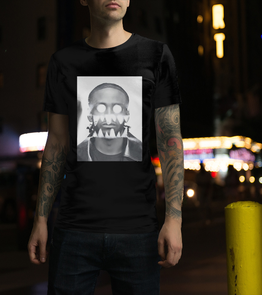 Astro Surreal Man Glowing Eyes Sharp Teeth T-Shirt
