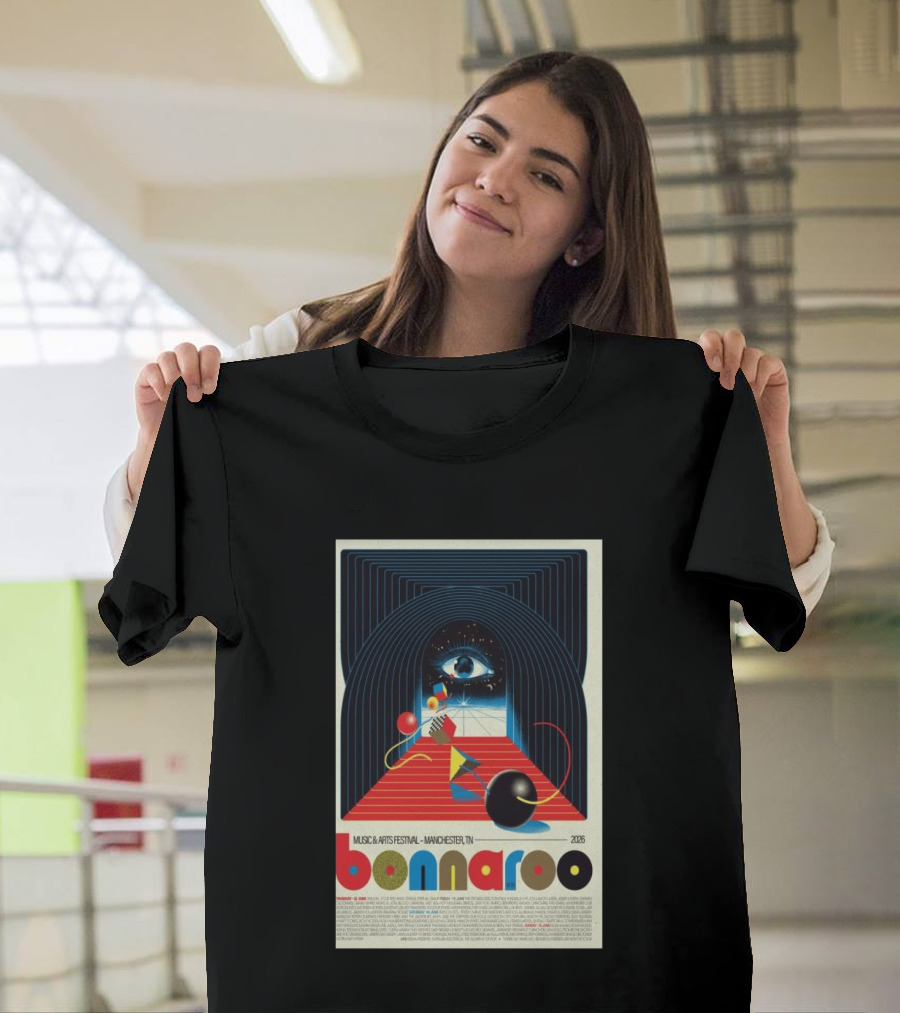 Bonnaroo Music & Arts Festival 2026 Manchester TN June 11 14 Retro Eye T-Shirt