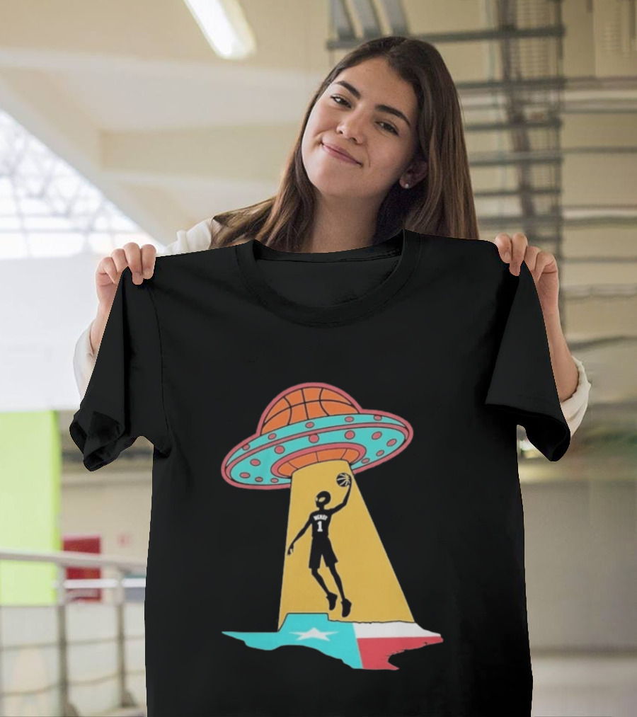 San Antonio Wemby The Alien Spurs Star UFO Basketball Texas T-Shirt